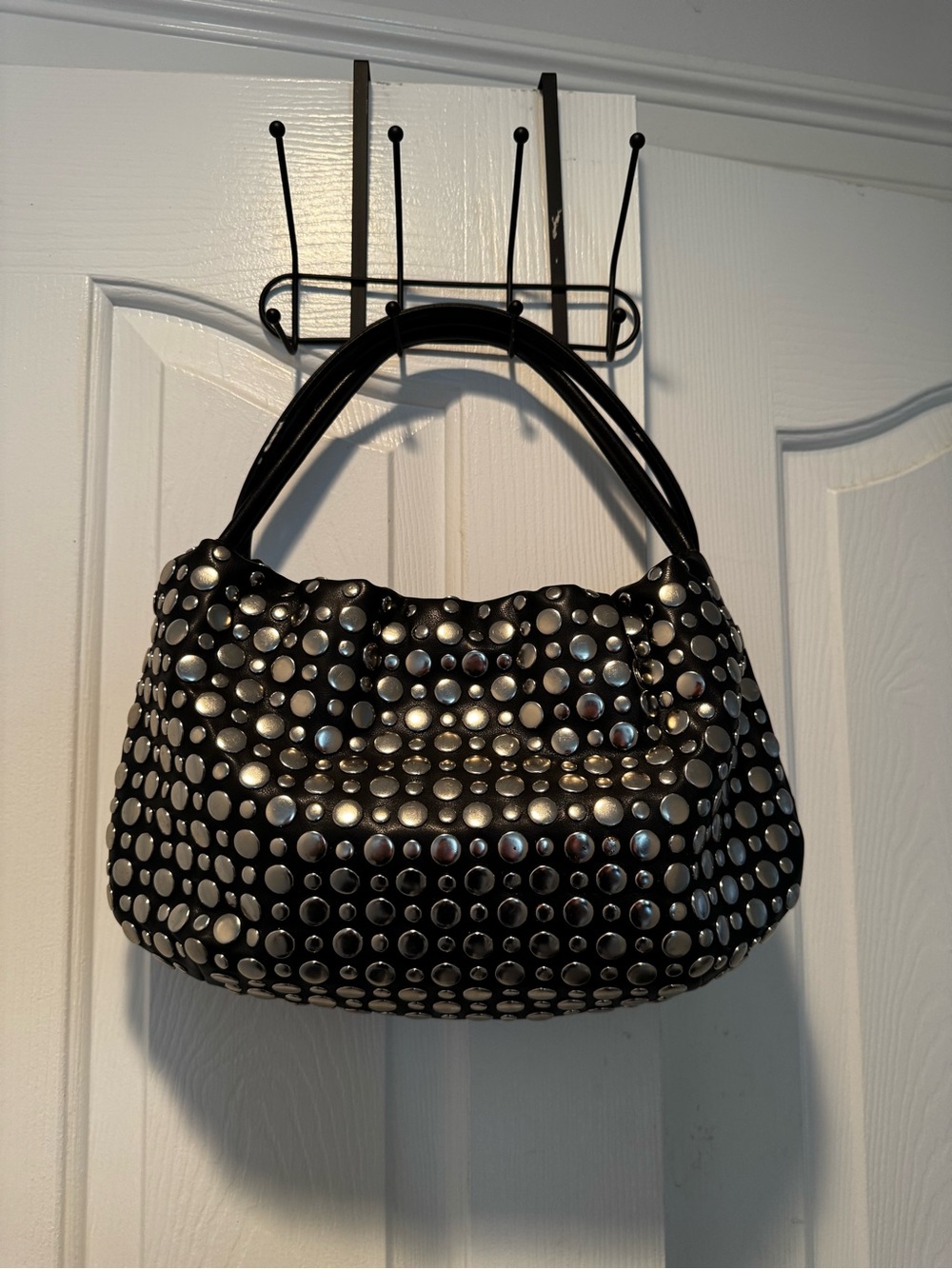 Nine West Accessories Y2K Black Studded Hobo Bag